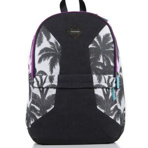 SPRAYGROUND Tropical Mesh "Cut & Sew" Deluxe Black and White Palm Tree Backpack